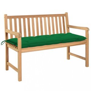 Záhradná lavica s poduškou 120 cm Dekorhome Tmavě zelená