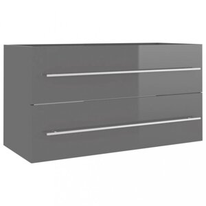 Skrinka pod umývadlo 90 cm Dekorhome Šedá lesk