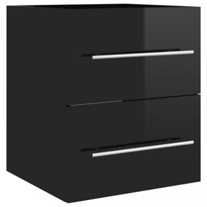 Skrinka pod umývadlo 41 cm Dekorhome Černá lesk