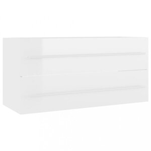Skrinka pod umývadlo 100 cm Dekorhome Bílá lesk