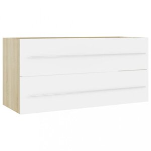 Skrinka pod umývadlo 100 cm Dekorhome Dub sonoma / bílá