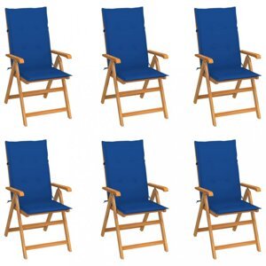Záhradná stolička 6 ks teak / látka Dekorhome