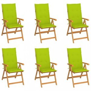 Záhradná stolička 6 ks teak / látka Dekorhome