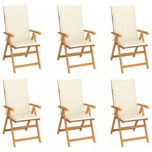 Záhradná stolička 6 ks teak / látka Dekorhome