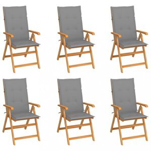 Záhradná stolička 6 ks teak / látka Dekorhome