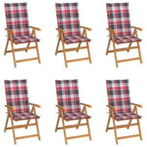 Záhradná stolička 6 ks teak / látka Dekorhome