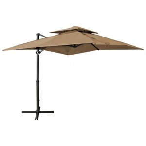 Záhradný slnečník 250x250 cm Dekorhome Šedohnědá taupe