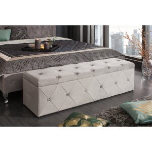 Chesterfield lavica s úložným priestorom ERIS Dekorhome Světle šedá