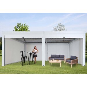Bioklimatická pergola HWC-L46 3x6 so 6 bočnými stenami Bílá