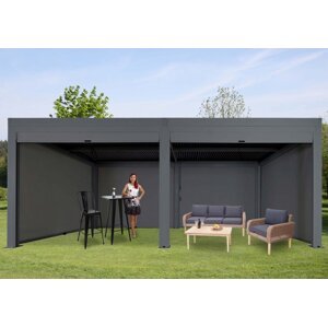 Bioklimatická pergola HWC-L46 3x6 so 6 bočnými stenami Antracit