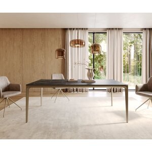 Jedálenský stôl Escina 200x100 cm keramický podstavec Laminam®Noir