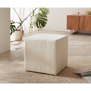 Taburet Dado 45x45 cm bouclé off-white