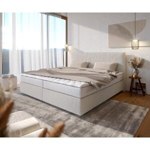 Boxspringová posteľ Dream-Well 200x200 cm bouclé s matracom a topperom