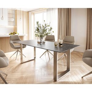 Jedálenský stôl Edge 200x100 cm keramický Laminam® Nero Greco sivý