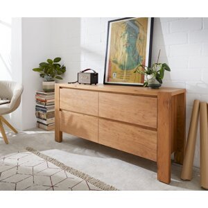 Komoda Philon 150x45 cm prírodná akácia 4 zásuvky