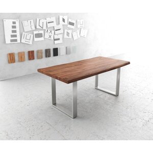 Jídelní stůl Edge 180x90 XL Acacia Brown Stainless Steel Narrow Live