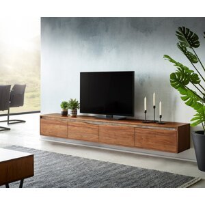 TV stolík Stonegrace 220 cm akáciová hnedá nepravidelný okraj 4