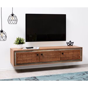 TV stolek Stonegrace 150 cm hnědá akácie 3D 3 dvířka závěsný