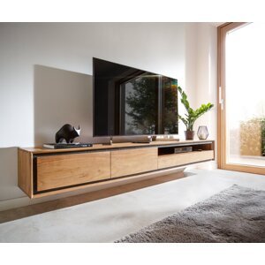 TV stolík Stonegrace 240 cm akáciový prírodný kameň 2 dvierka 1