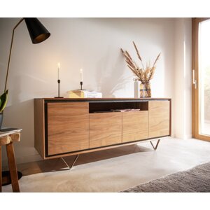 Komoda Stonegrace 175 cm akácia prírodná 4 dvierka 1 priehradka
