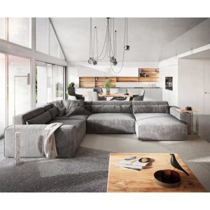 Pohovka v tvare U Sirpio XL 360x260 cm mikrovlákno taupe variabilné