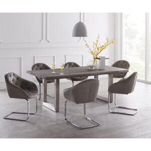 Jedálenský stôl Edge 220x100cm XL Acacia platinum nerezová oceľ široký