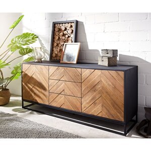 Komoda Famke 145 cm mango teak 2 dvierka 3 zásuvky