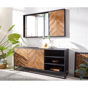 Komoda Famke 145 cm mango teak 2 dvierka 3 priehradky