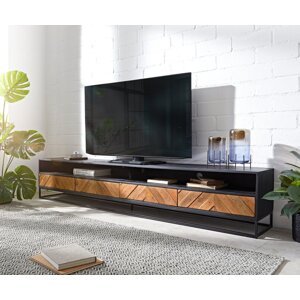 TV stolík Famke 240 cm mango teak 2 priehradky 4 zásuvky