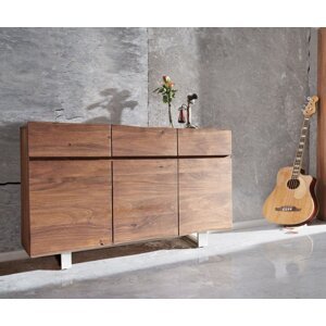Komoda Live Edge 147 cm akáciová hnedá 3 dvierka 3 zásuvky