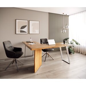 Stôl Live Edge 170x170 prírodná akáciová základňa strieborná