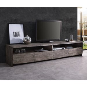 TV stolík Live Edge 230 cm akácia platina 4 zásuvky