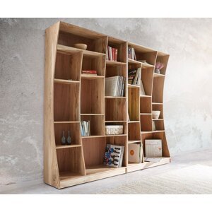 Sada 2 voľne stojacich regálov Live Edge 242 cm prírodná akácia
