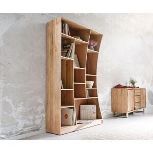 Knižnica Live Edge 120 cm prírodná akácia ľavá
