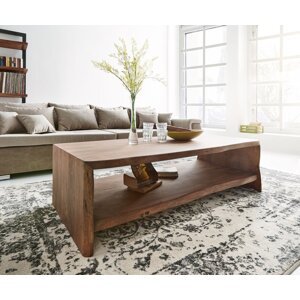 Konferenčný stolík Live Edge 130x60 cm akáciová hnedá nepravidelný
