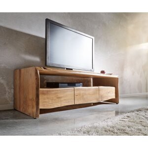 TV stolík Live Edge 145 cm akácia prírodná 3 zásuvky