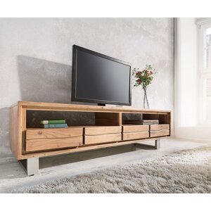 TV stolík Live Edge 190 cm akácia prírodná 4 zásuvky