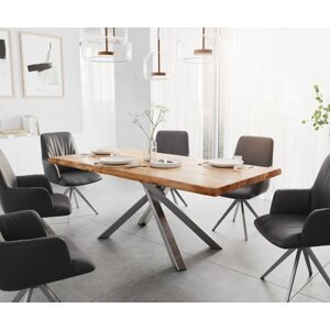 Jedálenský stôl Edge 200x100 XL akácia prírodná krížová podnož