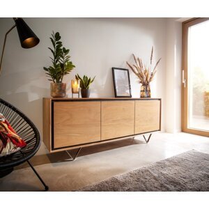 Komoda Stonegrace 175 cm prírodná akácia 3 dvierka 3 priehradky