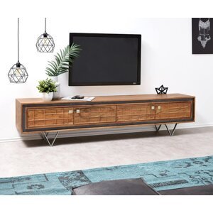 TV stolík Stonegrace 200 cm prírodná akácia 3D 4 dvierka