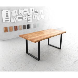 Jídelní stůl Edge 180x90 XL přírodní akácie tenká podnož kov černý