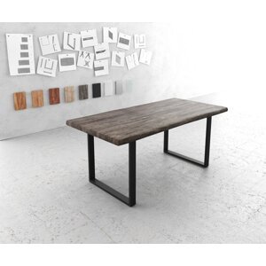 Jedálenský stôl Edge 180x90 XL akáciová podnož platinová čierna