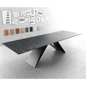 Jedálenský stôl Edge 300x100cm Laminam® keramický sivý podstavec