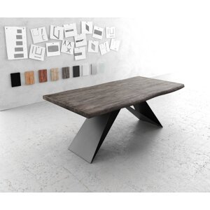 Jedálenský stôl Edge 200x100 XL Akácia platina Podstavec v tvare