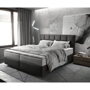 Boxspringová posteľ Dream-Fine 180x200 cm z mikrovlákna antracit