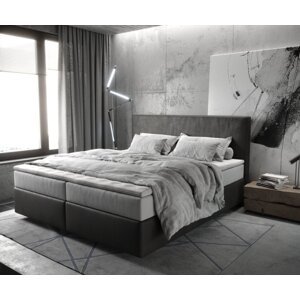 Boxspringová posteľ Dream-Well 180x200 cm z mikrovlákna antracit