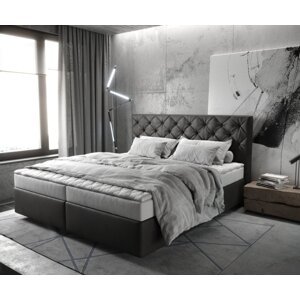 Posteľ Boxspring Dream-Great 180x200 cm antracitová s matracom