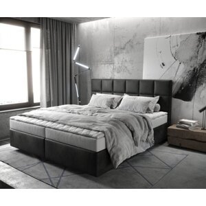 Boxspringová posteľ Dream-Fine 180x200 cm z mikrovlákna antracit