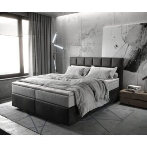 Boxspringová posteľ Dream-Fine 160x200 cm z mikrovlákna antracit