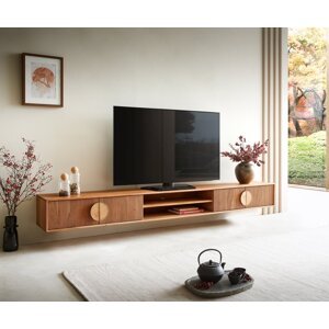 TV stolík Surimu 240x35x25 cm akácia svetlohnedá 4 dvierka 2